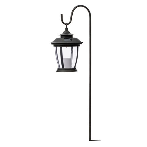 Traditional Style 2-in-1 Outdoor Solar Light with Shepherd's Hook in Black Finish