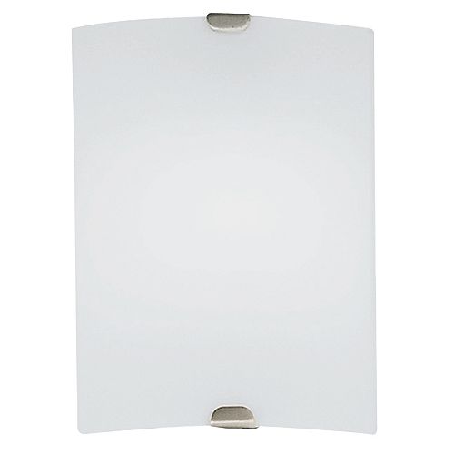 Fondo 1-Light Matte Nickel Wall Sconce with Satin Glass Shade