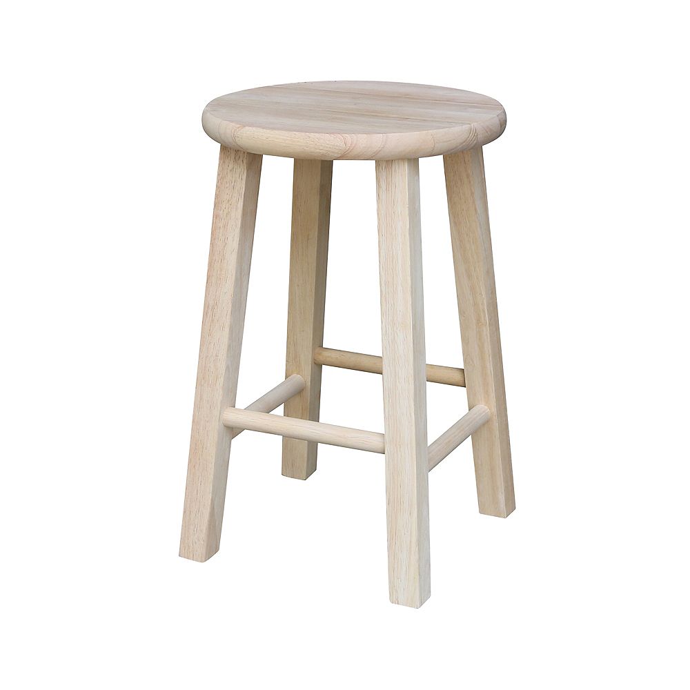 International Concepts 18 In Unfinished Wood Bar Stool The Home Depot Canada