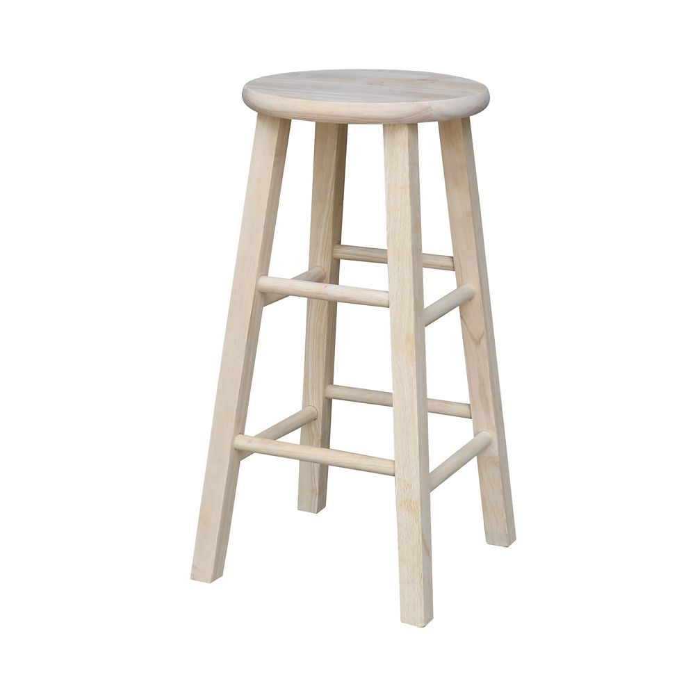 International Concepts 24 In Unfinished Wood Counter Stool The Home   P 1001631104 