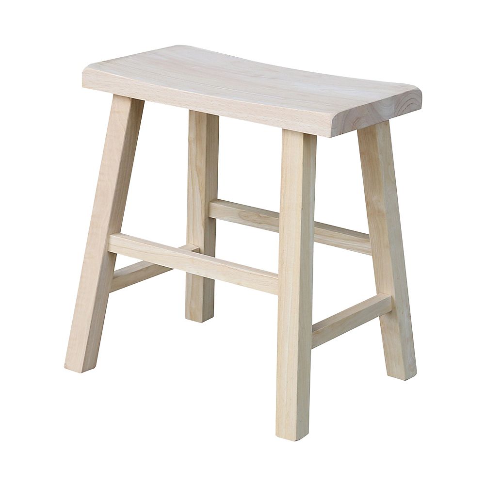 International Concepts 18 In Unfinished Wood Bar Stool The Home Depot Canada