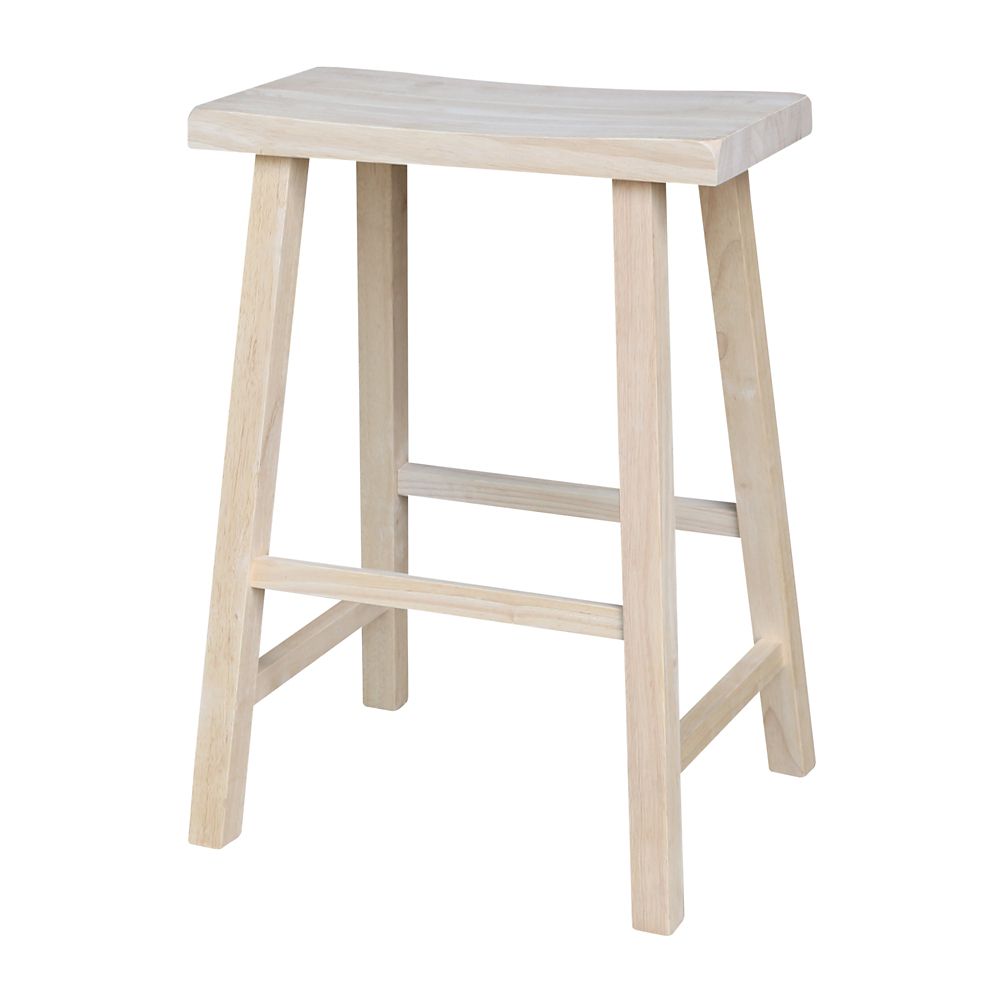 International Concepts 24 In Unfinished Wood Bar Stool The Home   P 1001631107 