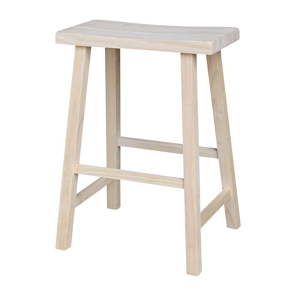 International Concepts 24 In Unfinished Wood Bar Stool The Home Depot Canada