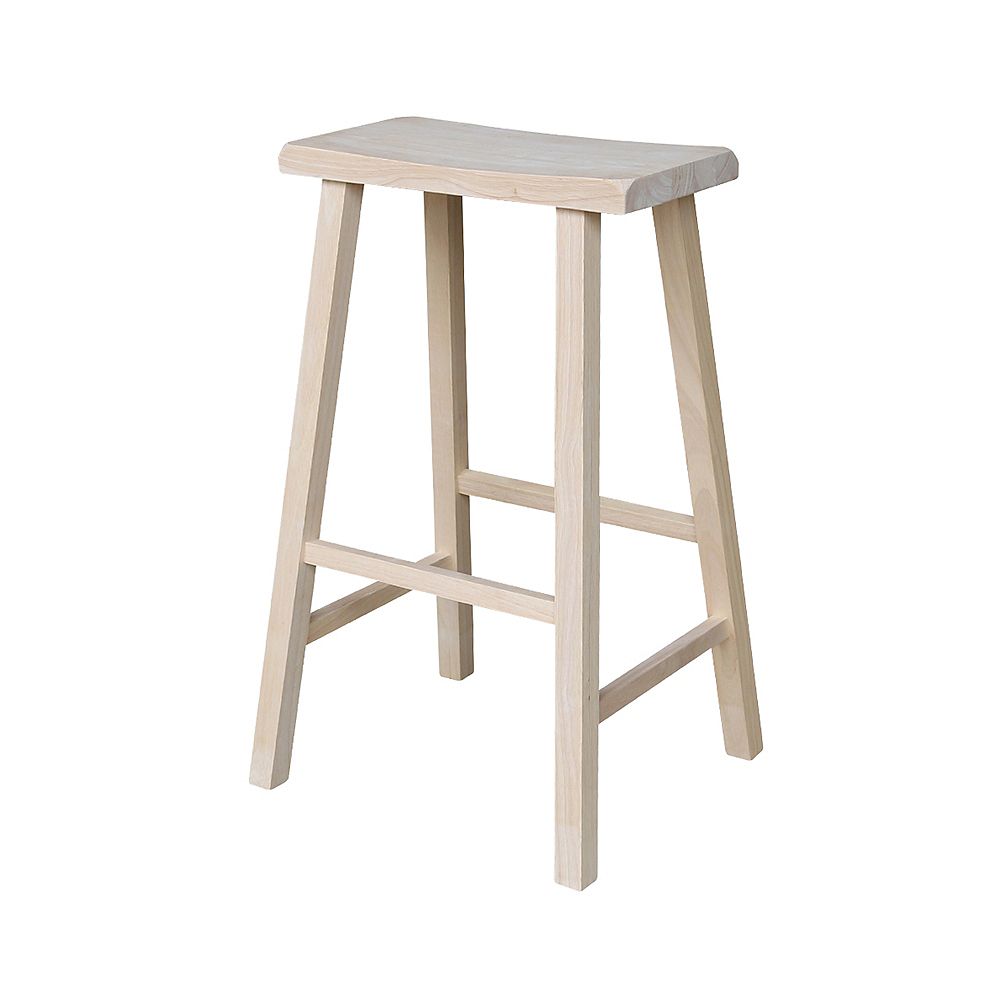 International Concepts 30 In Unfinished Wood Bar Stool The Home Depot Canada