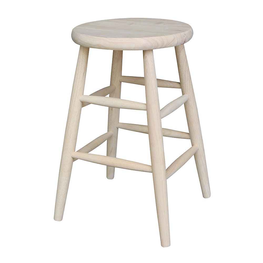 International Concepts 24 In Unfinished Wood Bar Stool The Home Depot Canada
