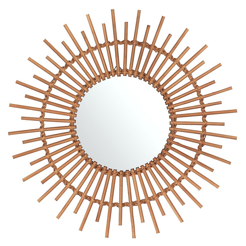 Round Wall Mirror Beige Decorative, Round Decorative Mirror