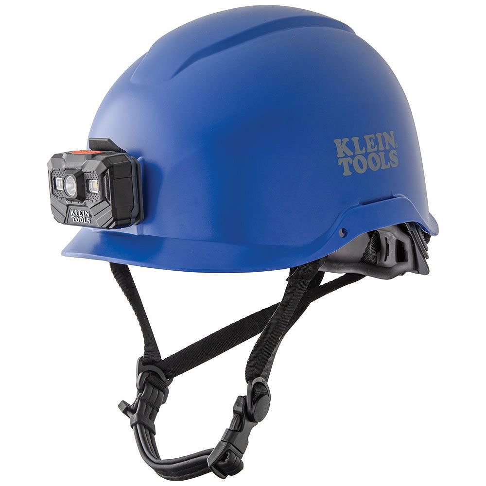 Klein Tools Safety Helmet, Non-Vented-Class E, with Rechargeable ...