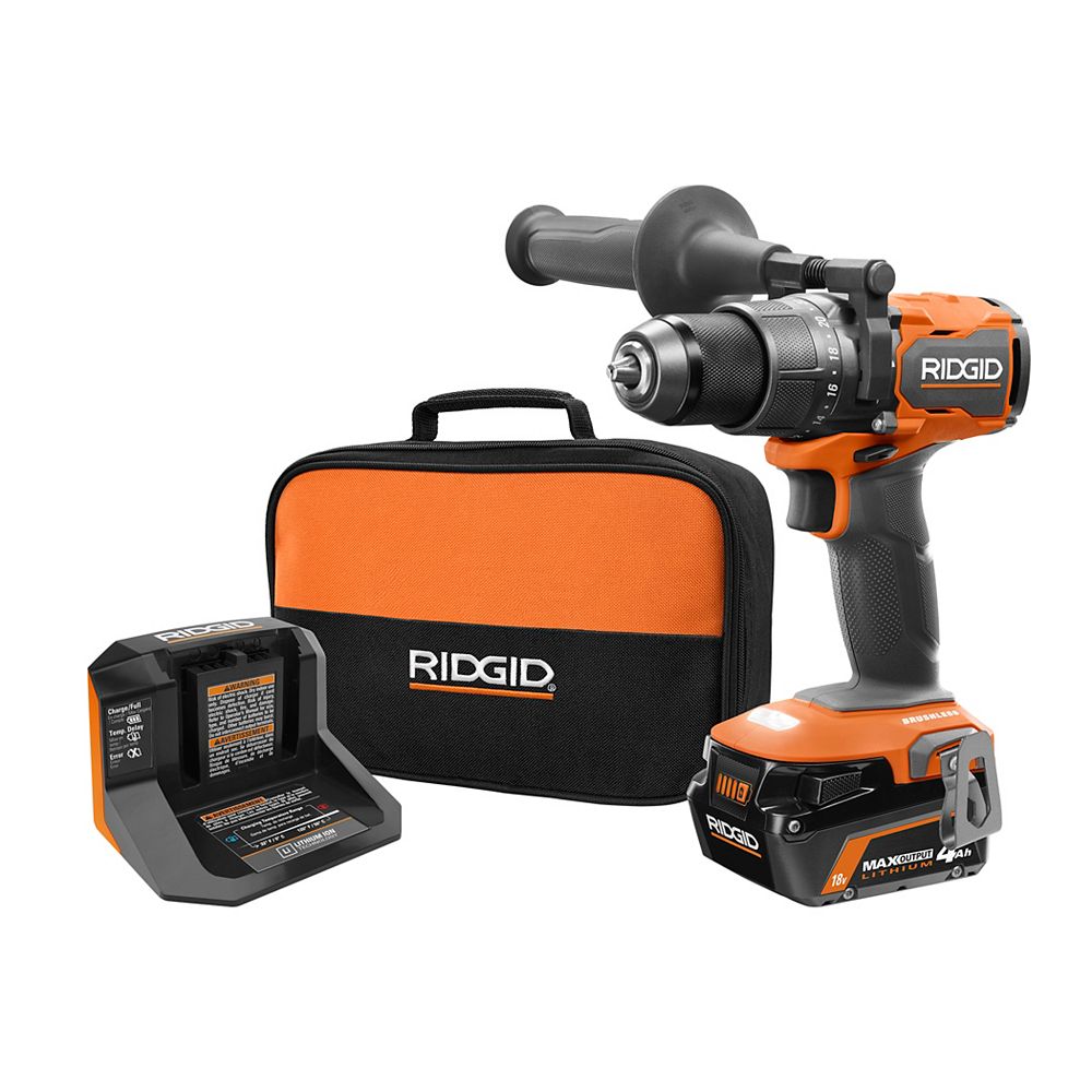 RIDGID 18V Brushless Cordless 1/2inch Hammer Drill/Driver Kit with 4.0