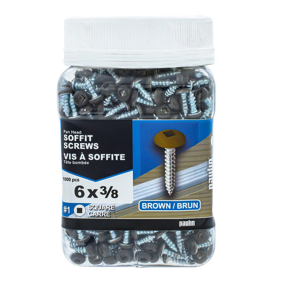 Paulin 6X3/8 SOFFIT SCREWSBROWN (1000 pcs) The Home Depot Canada
