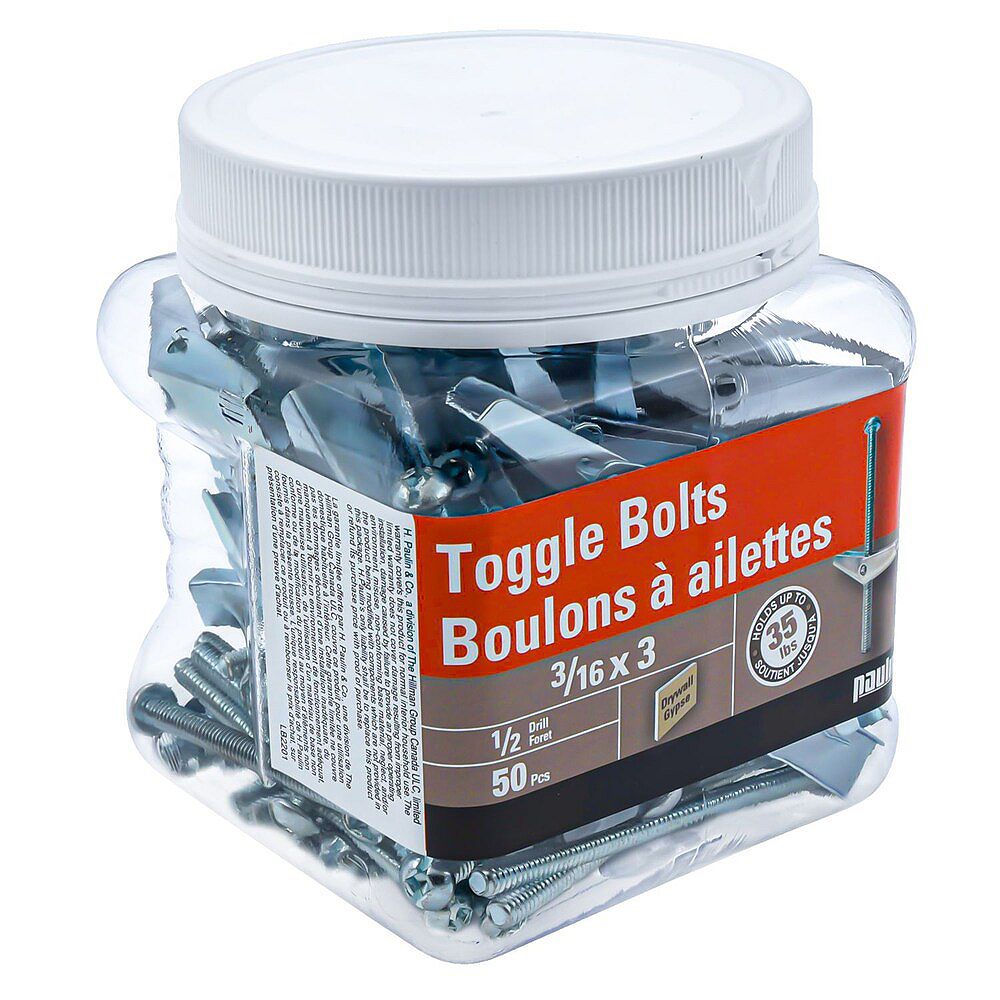 Paulin 3/16X3 TOGGLE BOLTSZINC PLATED (50 pcs) The Home Depot Canada