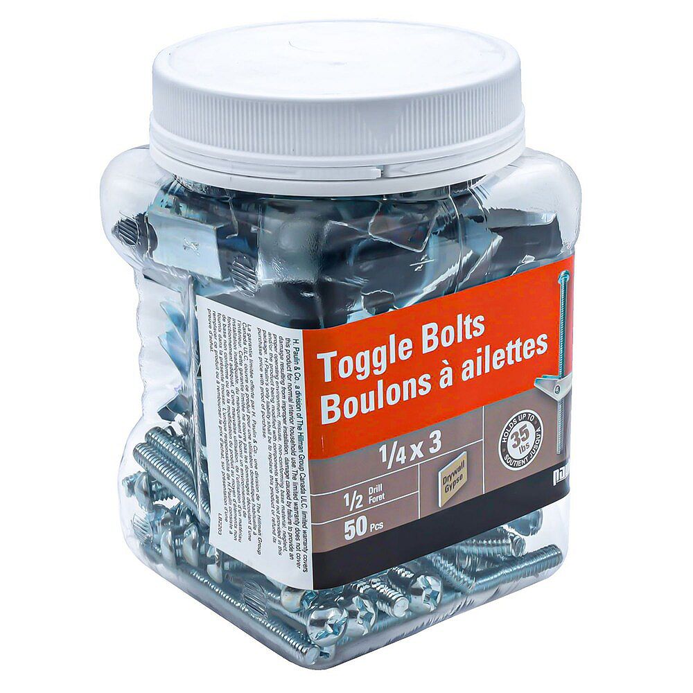 Paulin 1/4X3 TOGGLE BOLTSZINC PLATED (50 pcs) The Home Depot Canada