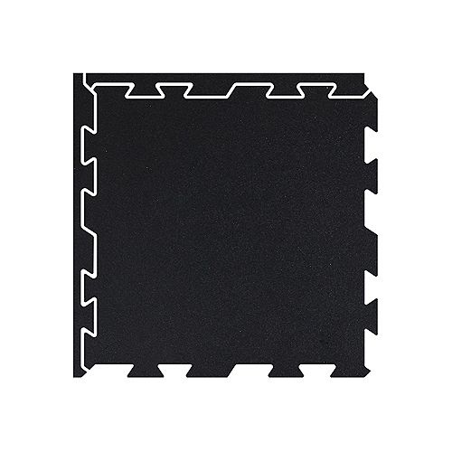 Fit Floor 2 ft. x 2 ft. Rubber Interlocking Single Tile in Black (8mm or 5/16-inch thickness)