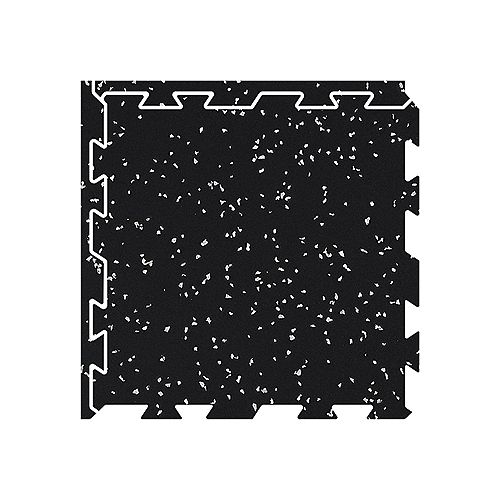 Fit Floor 2' x 2' Rubber Interlocking Single Tile  Grey (8mm or 5/16" thickness)