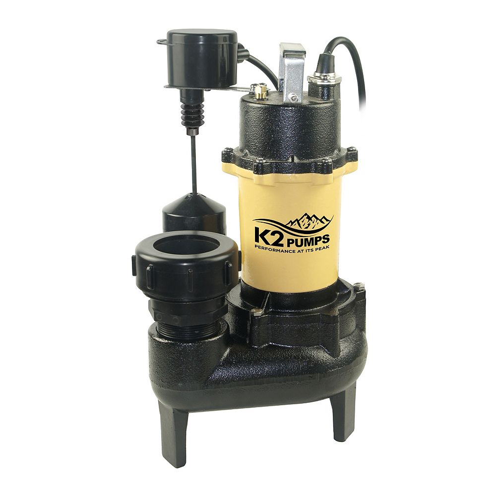 K2 Pumps 1/2 HP CI Sewage Pump, Quick Connect The Home Depot Canada