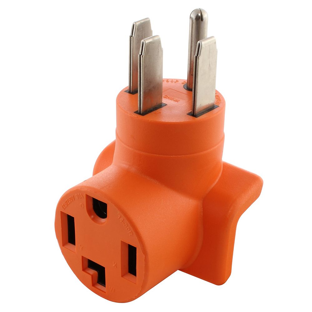 Ac Works® 14 50p 50 Amp 4 Prong Plug To 14 30r 4 Prong Dryer Outlet
