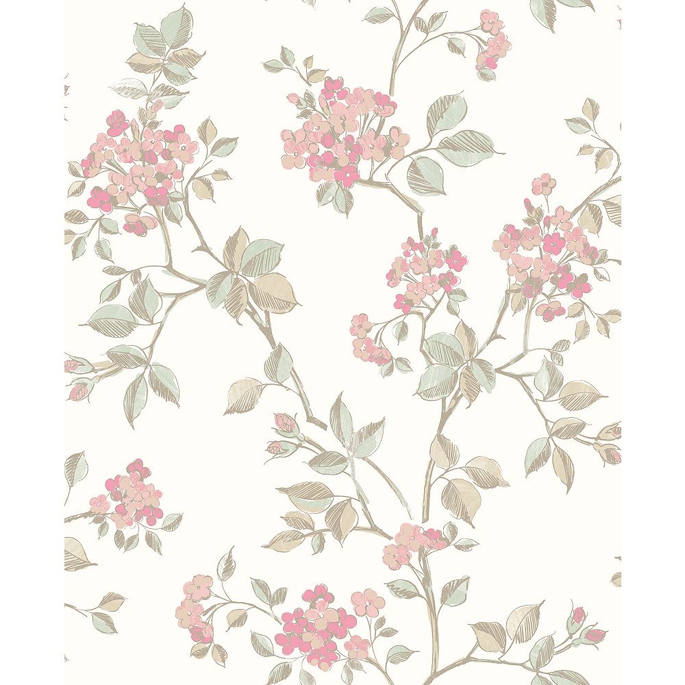 home depot pink floral wallpaper