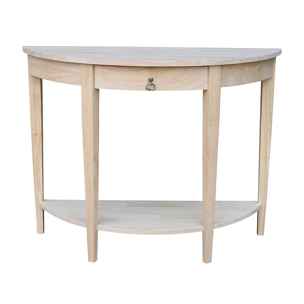 International Concepts Unfinished Half Moon Console Table The Home