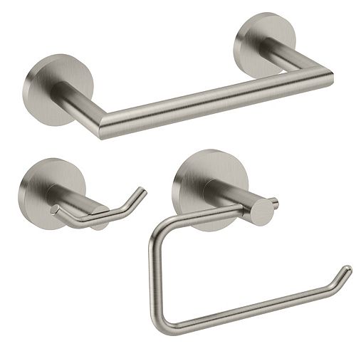 Metry 3 piece bath hardware kit in Brushed Nickel