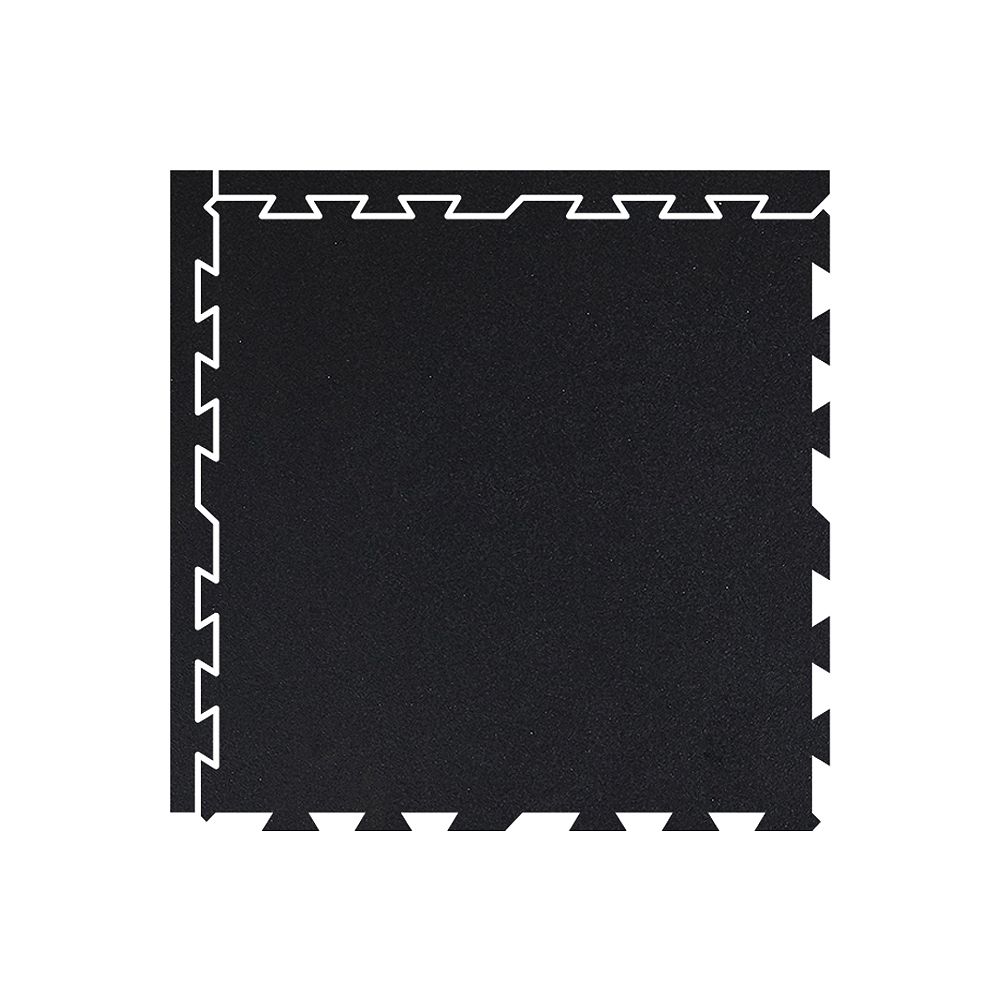 Fit Floor PRO 2' x 2' Rubber Interlocking Single Tile  Black (10mm or 3/8"  thickness)