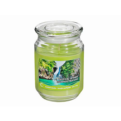 IH Casa Decor 18 Oz Scented Jar With Glass Lid (Tropical Getaway) - Set of 2