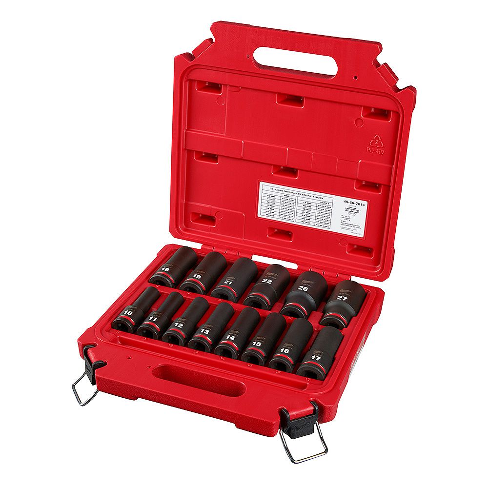 Milwaukee Tool SHOCKWAVE 1/2 -inch Drive Metric Deep Well 6 Point
