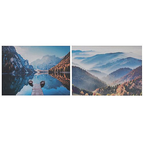 Canvas Wall Art (The Mountains Are Calling) (Asstd) - Set of 2