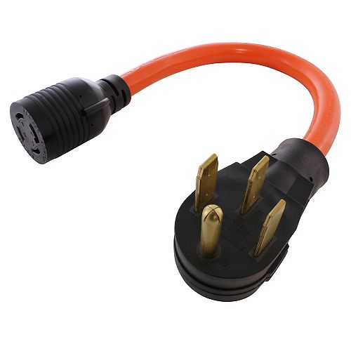 AC WORKS® AC Connectors 1.5FT 14-50P 50A Plug to L14-30R 4-Prong 30A Generator Locking Connector