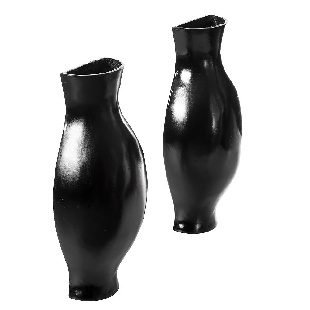 Uniquewise Decorative Split Vase Duo Floor Vase Set of 2 Black The