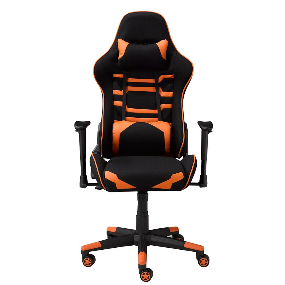 Brassex Inc. Alto Gaming Chair, Black/Orange The Home Depot Canada