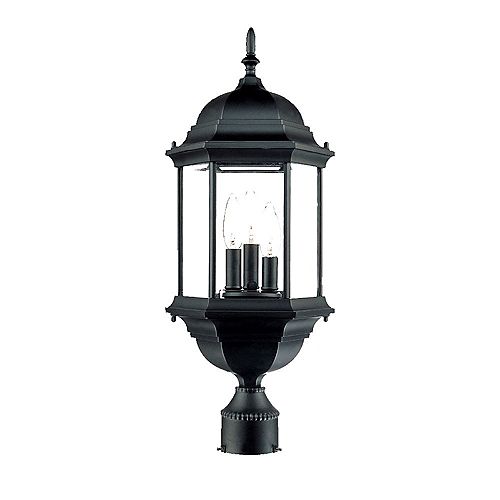 Acclaim Lighting Madison 60W 3-Light outdoor Post Mount head lantern Black finish