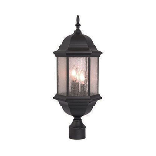 Acclaim Lighting Madison3-Light 60W Outdoor Post-Mount Matte Black with seeded glass