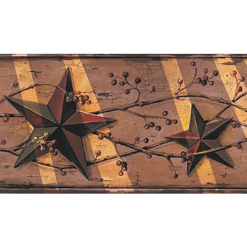 Falkirk Dandy 7-inch Retro Brown Yellow Tin Stars Berries Border