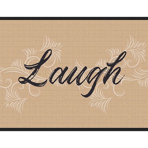 Falkirk Dandy 7-inch Retro Black Sepia Off-White Live Love Laugh Border