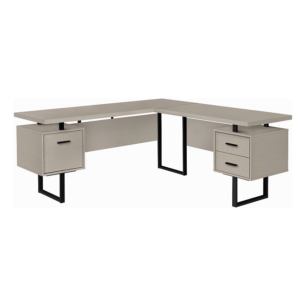 Monarch Specialties Computer Desk L Shaped Corner 3 Drawers Reversible Modern Ta The Home Depot Canada Monarch Specialties Computer Desk L, L Shaped Home Office Desk With Drawers