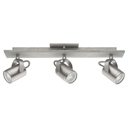 Eglo Praceta 18.13-inch 3-Light Matte Nickel and Concrete Effect Track Lighting