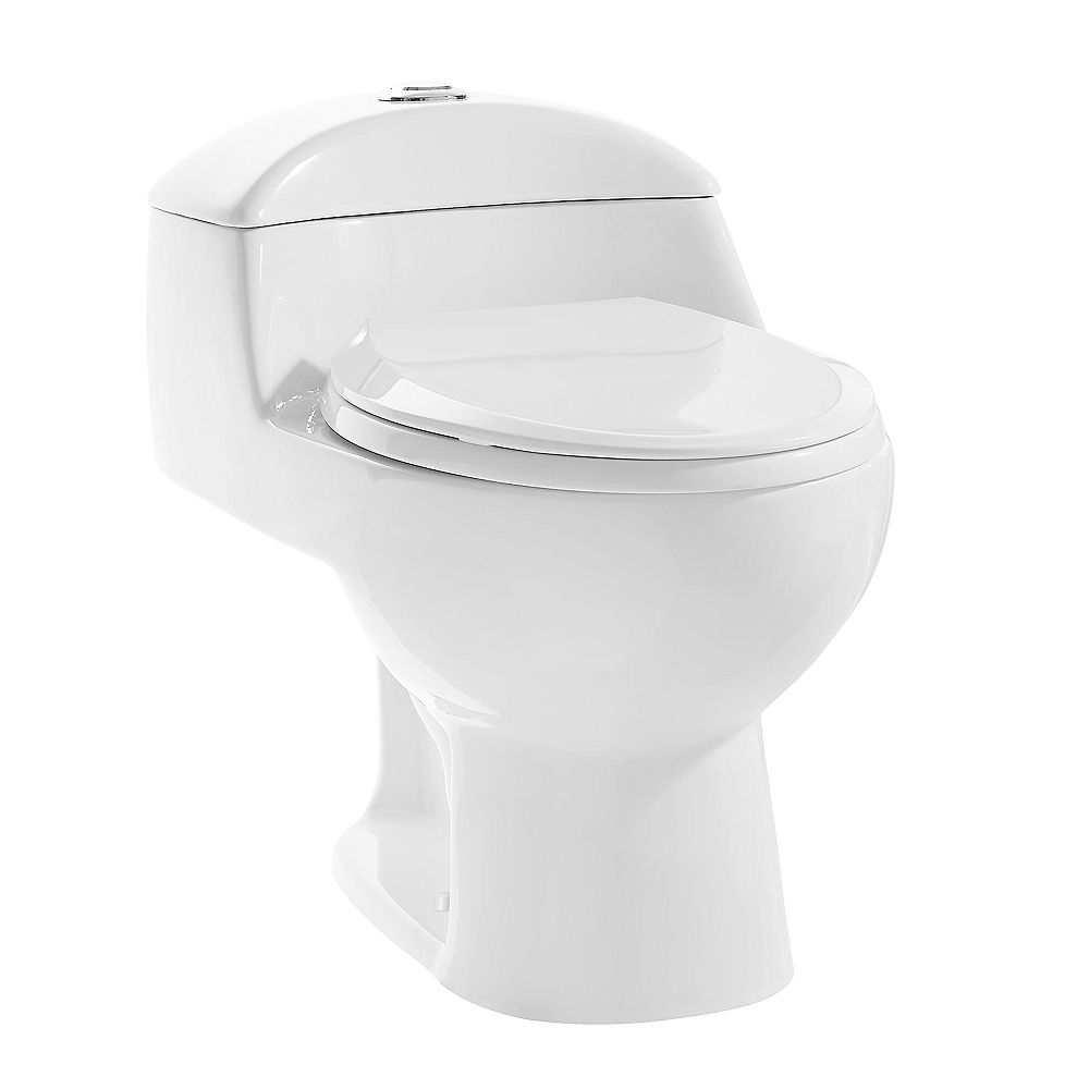convenient height dual flush elongated two piece toilet