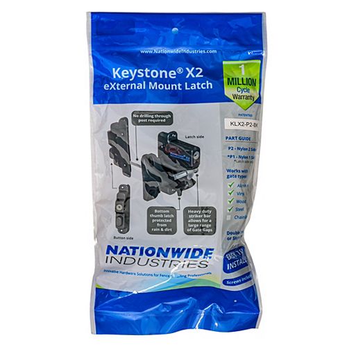 KEYSTONE GATE LATCH 2-SIDED LOCKING