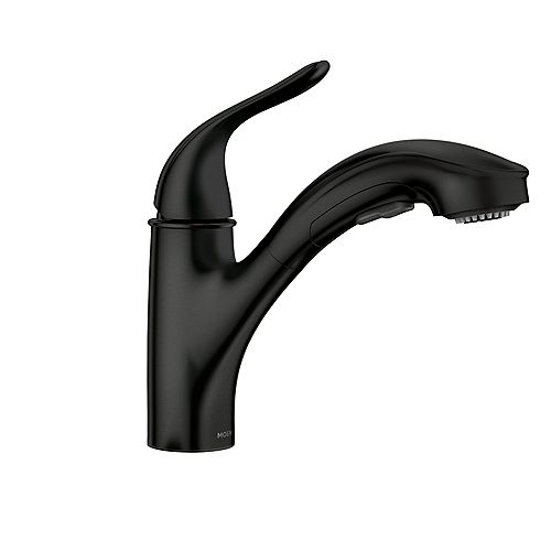 Brecklyn Single Handle Kitchen Pullout Faucet in Matte Black