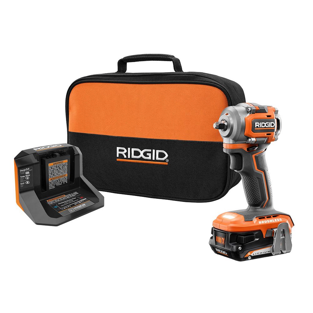 RIDGID 18V Brushless 3/8inch Impact Wrench Kit with 2.0 Ah