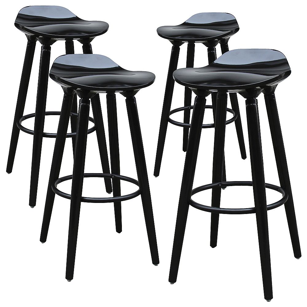 picture 26 Inch Counter Stools Canada abs counter stool 26 inch height with black wooden legs backless black set of 4