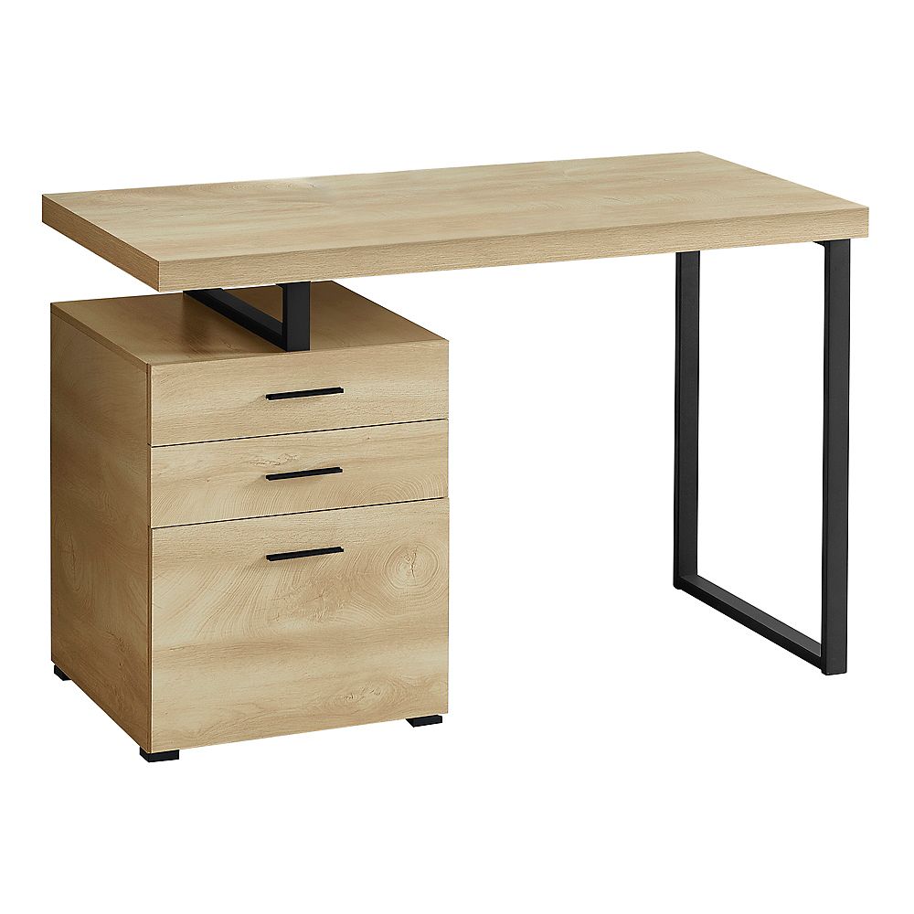 Monarch Specialties Computer Desk 3 Storage Drawers Left Or Right Setup 48 L Natur The Home Depot Canada Monarch Specialties Computer Desk 3, Computer Desk With Storage Drawers