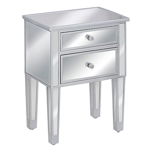 Silver Side End Tables Accent The Home Depot Canada Silver Side End Tables Accent, Mirror Nightstand Canada
