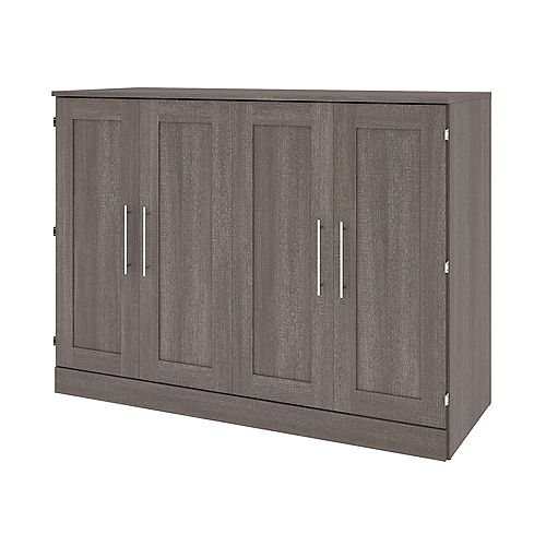 Pur 61W Full Cabinet Bed with Mattress in bark grey