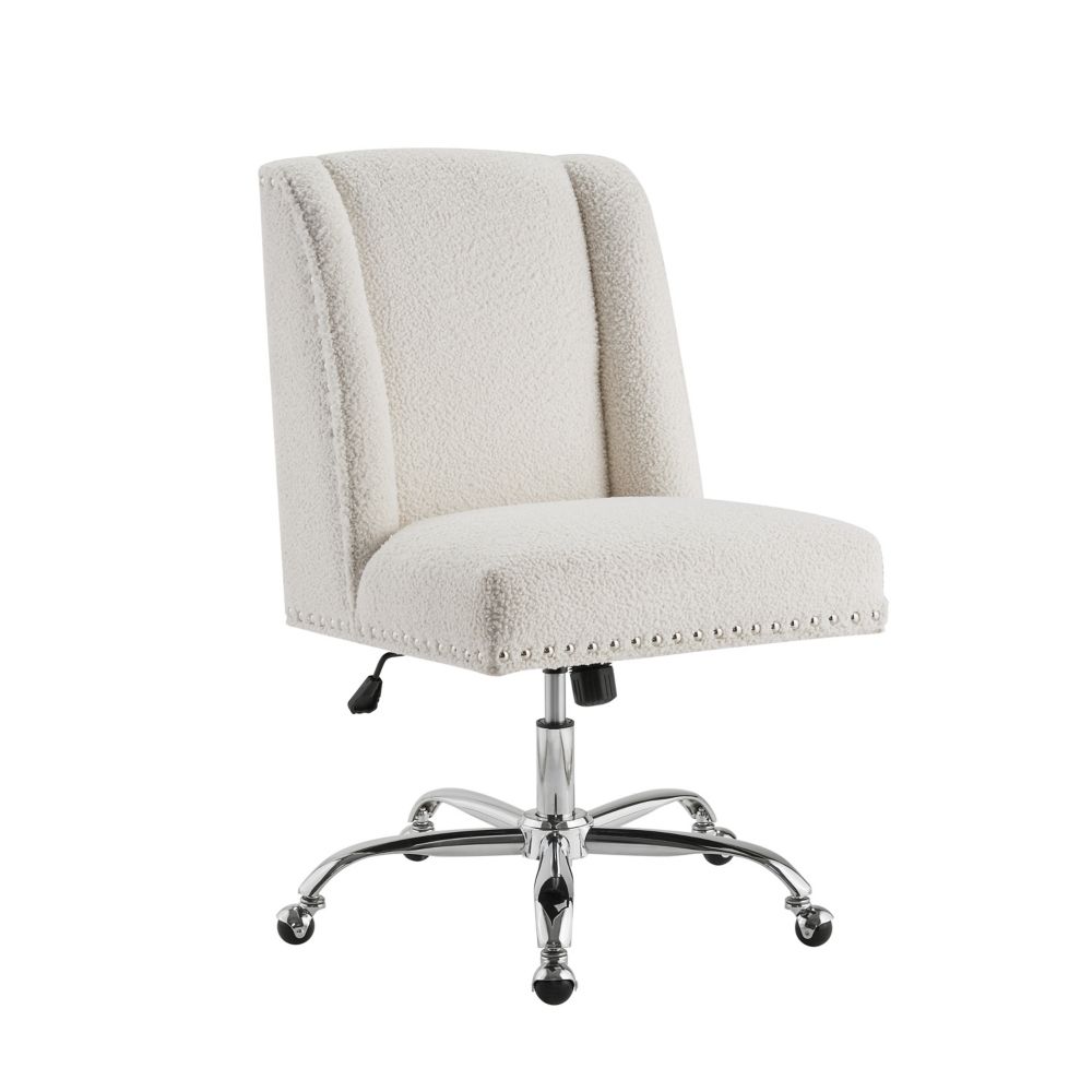 Linon Home D Cor Products Draper Upholstered Swivel Office Chair   P 1001640979 