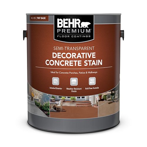 Interior/Exterior Semi-Transparent Decorative Concrete Stain, 3.72L