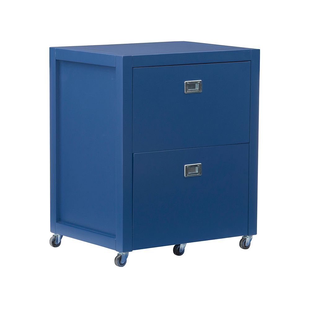 Linon Home Décor Products Lilah Navy Rolling Filing The Home