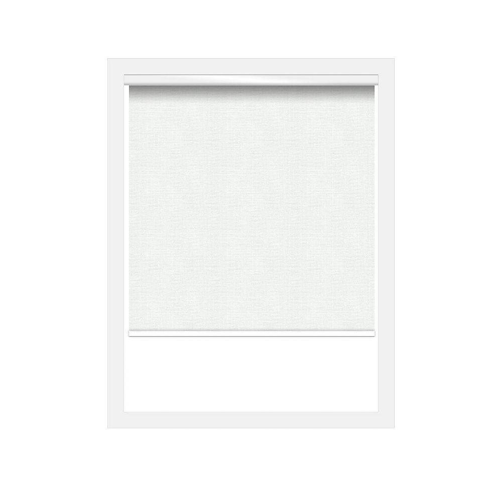 Off Cut Shades Veil White Sheer Chainless Roller Shade incl. Valance 52 X 90 The Home Depot