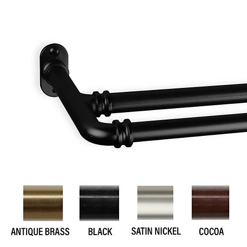 Black Double Curtains Rods & Kits Curtain Rods & Hardware The Home