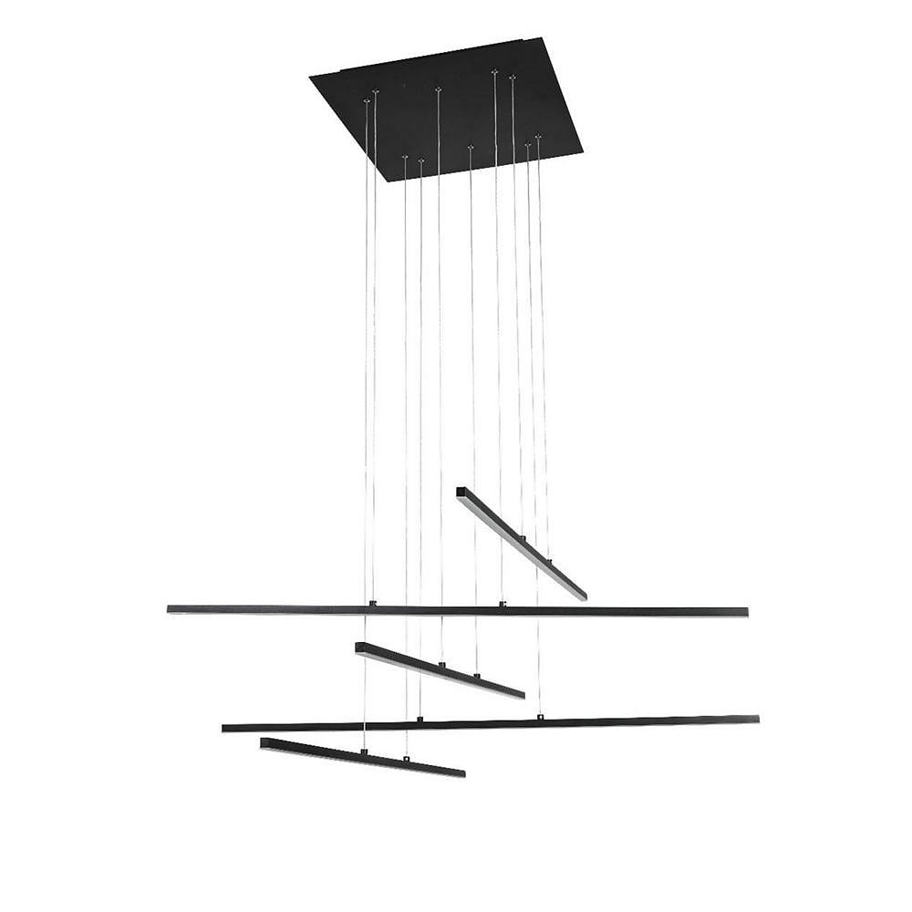 Living Design 5Light Matte Black Integrated Led Chandelier With