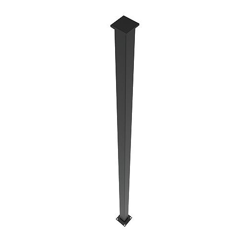 76X2X2'' Universal Surface Mount Steel Post - Matte Black